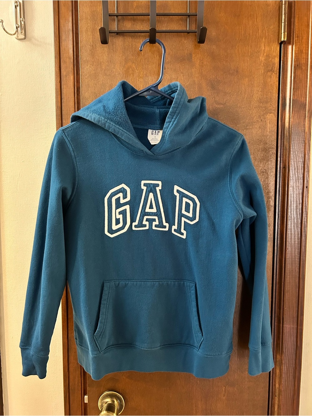 GAP Logo Hoodie Blue Hoodie Size Small